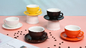 Чашки эспрессо гончарни посуды керамические с кружкой чашек Coffe поддонника