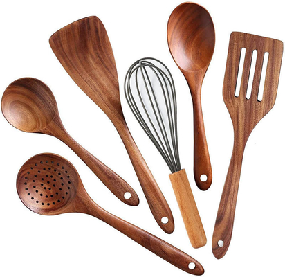 Ручка набора варя утварей древесины Teak кухни не