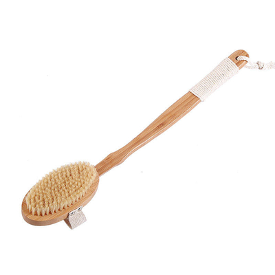 Натуральная бамбуковая щетка для душа из сизаля с деревянной длинной ручкой