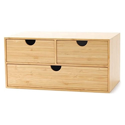 Подгонянный ящик для хранения столешницы бамбуковый с 3 ящиками
