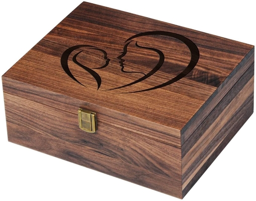 Деревянная упаковочная коробка для сувениров из ореха с застежкой и крышкой