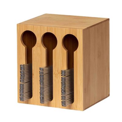 3-6L Бамбуковые организаторные коробки Деревянные западное ресторанное нож и вилка Организация столовых приборов