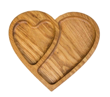 Бамбуковая тарелка с формой сердца, ореховая, деревянная, фруктовая, экологически безопасная
