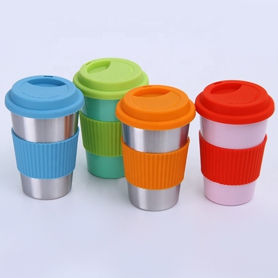 чашка Thermos нержавеющей стали кофе 8oz 12oz 16oz Stackable с крышкой силикона