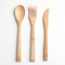 Вилка естественного портативного перемещения логотипа OEM деревянная черпает ножи ложкой бамбуковый деревянный столовый прибор Flatware установил для кухни