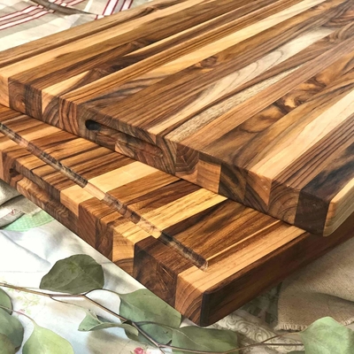 Разделочная доска большого устойчивого Teak деревянная 20 x 15 x 1,5 дюймов