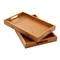 Хранения кухни еды 35*22cm подносы бамбукового деревянные сплетенные служа эргономические ручки сжатия