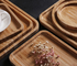 Бамбуковый прямоугольный поднос способный к возрождению, естественная деревянная плита еды поднял дизайн края