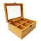 Ящик для хранения чая бамбука домочадца 24x16x9cm деревянный с крышкой