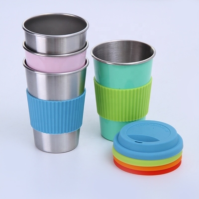 чашка Thermos нержавеющей стали кофе 8oz 12oz 16oz Stackable с крышкой силикона